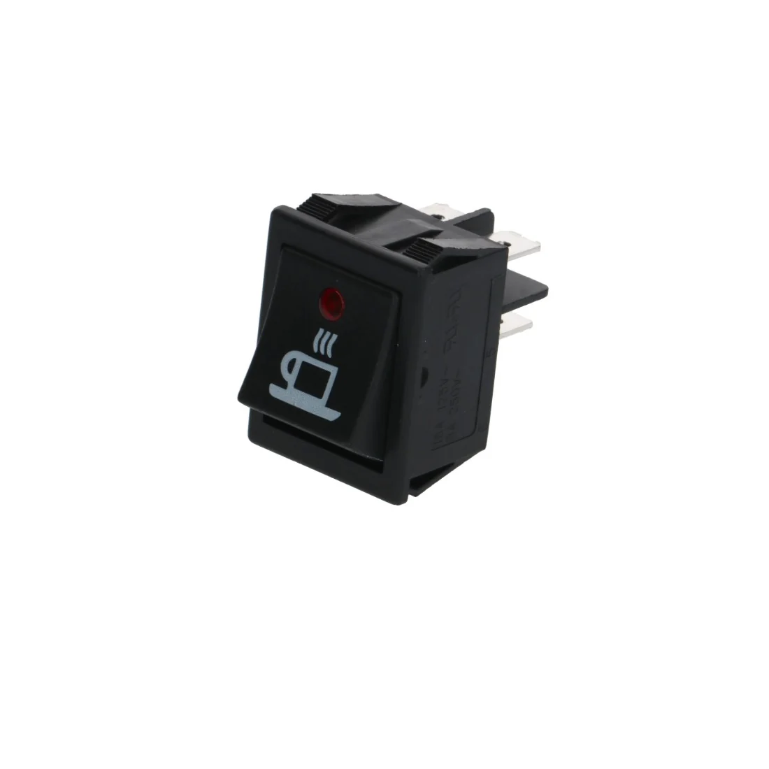 Black On/Off Brew Switch With Red Light and Coffee Symbol