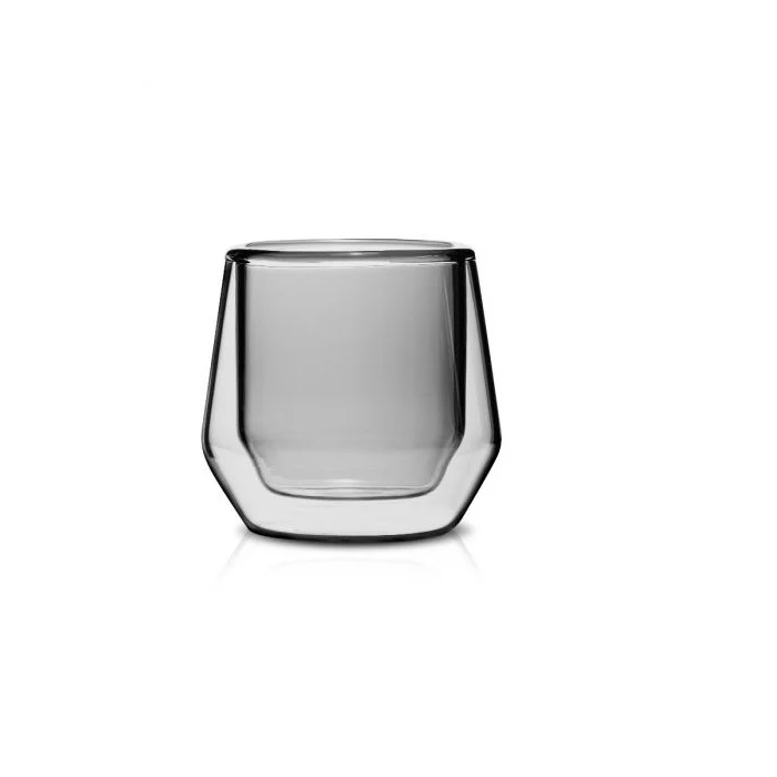 Hearth Double Wall 2.5oz (75ml) Glass - Set of 2 - Smoke